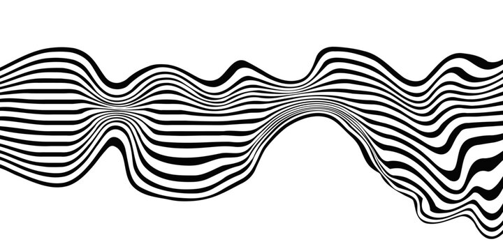 optical art abstract background wave design black and white