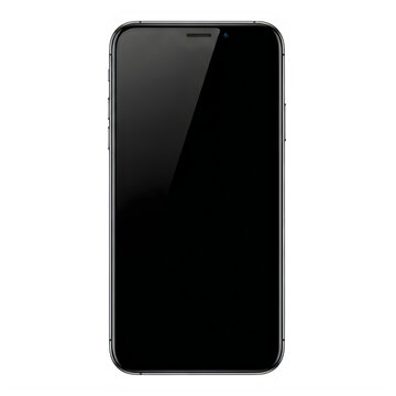 Modern smartphone with sleek black design and curved edges displayed front-facing
