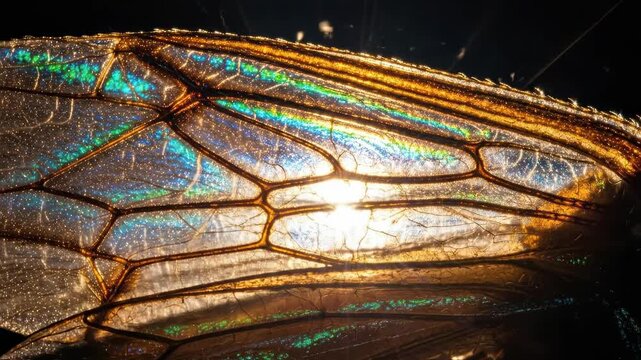 Iridescent insect wing detail