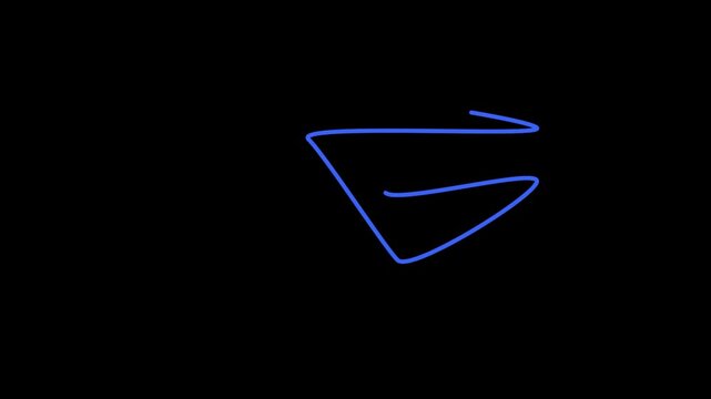 Blue neon triangle transition animation loop seamless