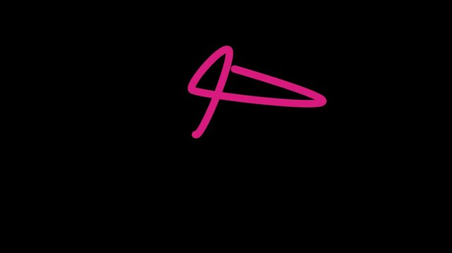 Neon pink number 4 glowing in dark background, futuristic digital countdown four