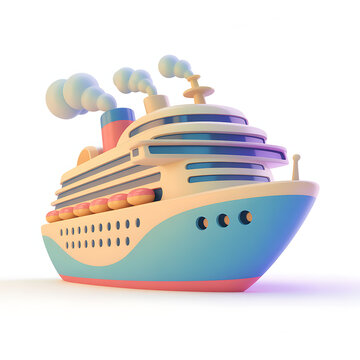 A large cruise ship sails through calm waters on a sunny day with smoke billowing from its stacks nnn (15).png