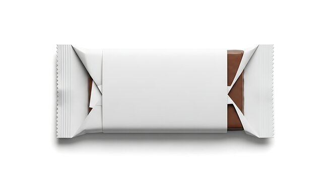 Partially unwrapped chocolate bar with visible creamy filling inside white wrapper