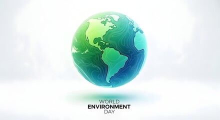Fototapeta premium World Environment Day green earth globe on white background