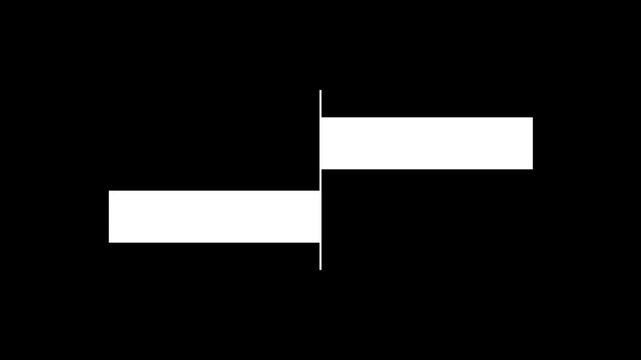 Double Title box template for video. Motion graphic elements with removal black screen background. For your video components. Dual title bar animation. 4k