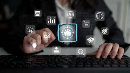 Fototapeta premium Customer targeting enhances marketing strategy, optimizes performance, and supports business development and engagement Parse