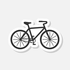 Fototapeta premium Bicycle icon sticker isolated on gray background