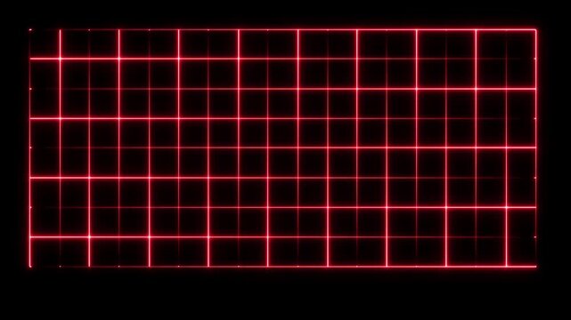 Red neon grid motion background, futuristic digital cyberpunk interface overlay, abstract glowing laser light pattern