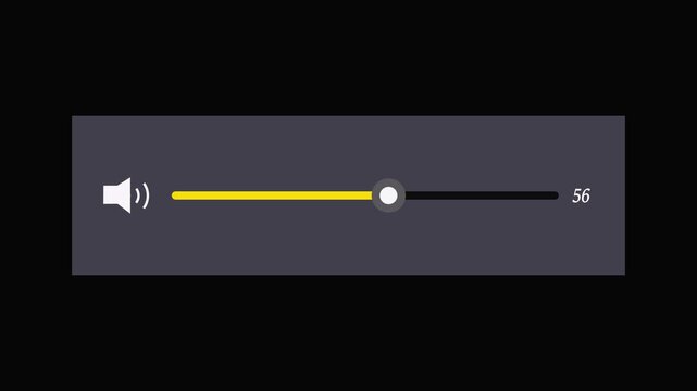 Interactive volume slider ui animation: digital sound control interface for web and mobile app