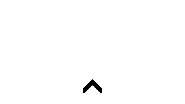 Minimalist black upward arrow animation on white background, simple ui navigation symbol for digital interfaces