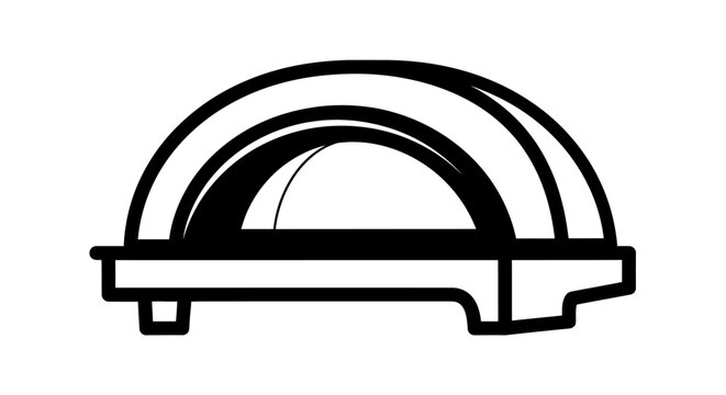 Minimalist black and white illustration of a turtle shell with a rainbow pattern on top.
