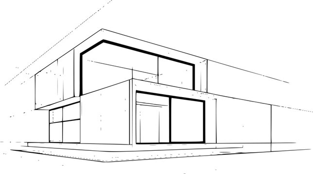 Minimalist modern house architectural with bold lines and geometric shapes architecture