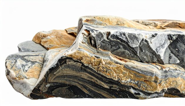 Rock formation with layered stone texture.