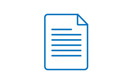 blue document icon minimal file symbol on transparent background png file type