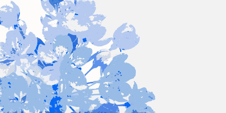 Abstract floral arrangement in shades of pale blue and white