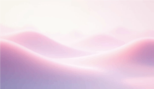 Soft pastel landscape evokes tranquility, with gentle hills and a dreamy ambiance creating a serene visual experience.