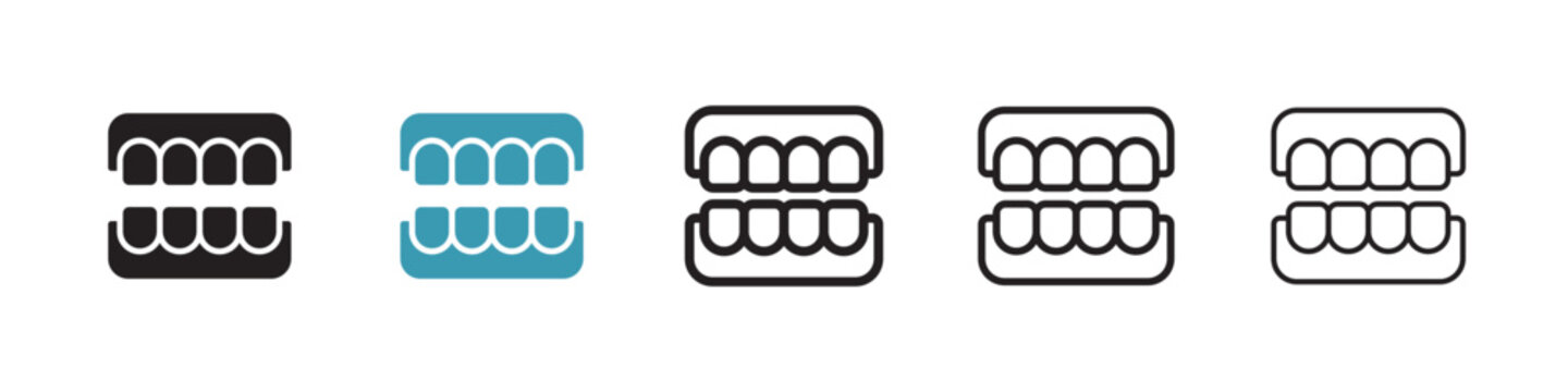 False jaw vector icon logo or illustration