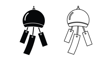 Two wooden clappers with a central dome a striking silhouette © Rina