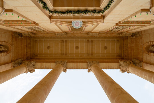 Neoclassical portico of the Parish Church of the Assumption of the Blessed Virgin Mary - Mgarr, Malta