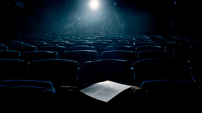 Empty theater with spotlight and script emphasizing teamwork and professional collaboration