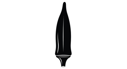 A striking black silhouette of a long slender vegetable © MD