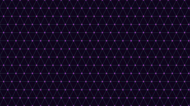 Seamless abstract animation of green glowing nodes connected by thin lines on a dark background, forming a geometric network pattern for technology, data, and science themes