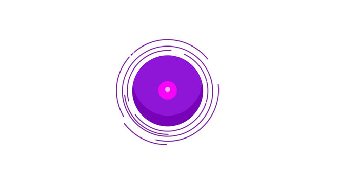 A purple circle with concentric lines.