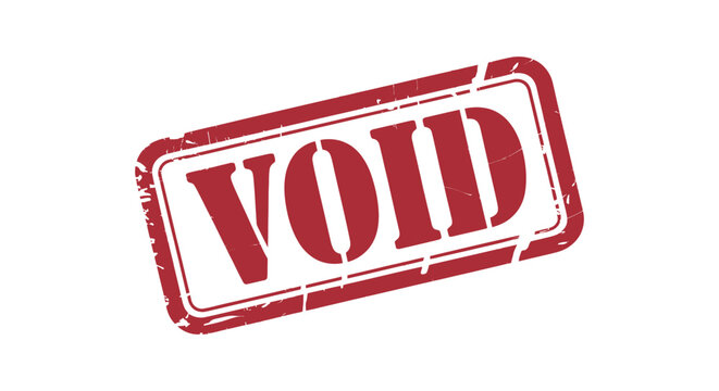 Red Void Stamp with Textured Border on White Background