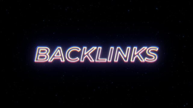  Backlinks Neon Sign Text with Classic Retro Theme.