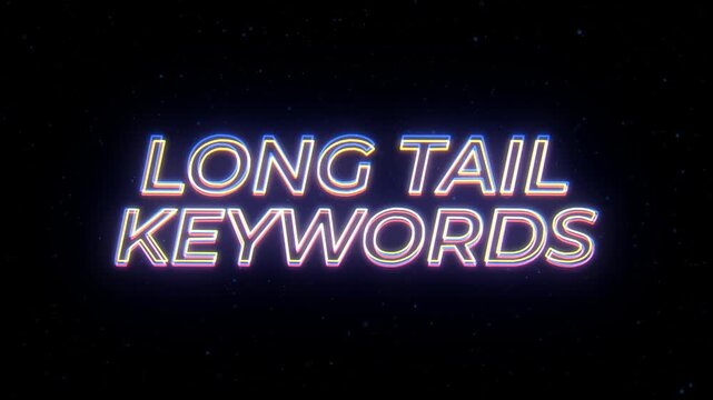Long Tail Keywords Neon Sign Text with Classic Retro Theme