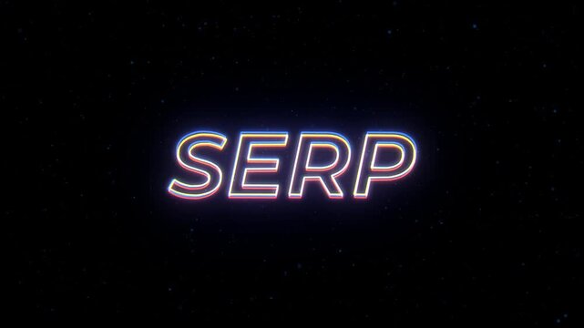 SERP Neon Sign Text with Classic Retro Theme.