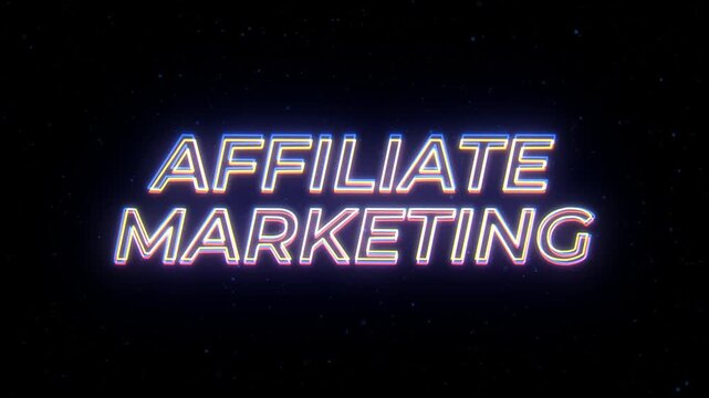  Affiliate Marketing Neon Sign Text with Classic Retro Theme