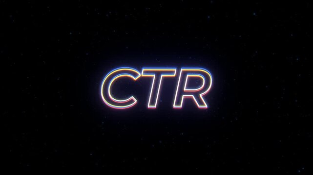  CTR Neon Sign Text with Classic Retro Theme.
