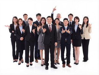 Obraz premium Cheerful professionals gather for a vibrant team celebration