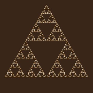 Geometric Triangular Fractal Design on Dark Background