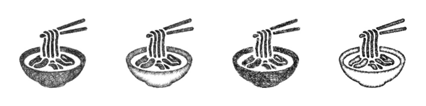 Sketch vietnamese pho icon design set