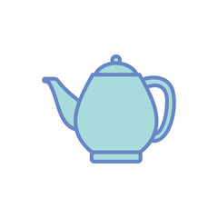 Obraz premium Colored Simple Shape Teapot Icon Vector Template Illustration Design
