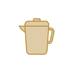 Obraz premium Colored Simple Shape Jug Icon. Kitchen Utensil Vector Template Illustration Design