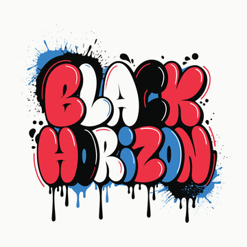 Urban Graffiti Bubble Typography with Spray Paint Texture and Dripping Ink Effect
