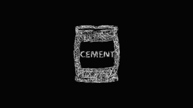 Sketch cement icon animation - smooth progressive reveal