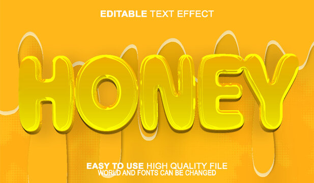  Golden Honey Sweet Sticky Glossy Typography Design Vector Fully Editable Smart Object Text Effect