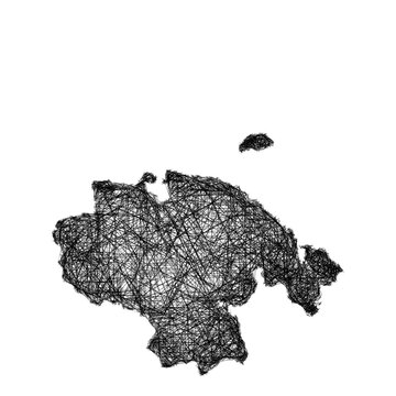 Sketch Chukot outline map design