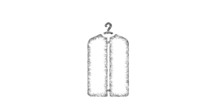 Sketch garment bag icon animation - smooth progressive reveal