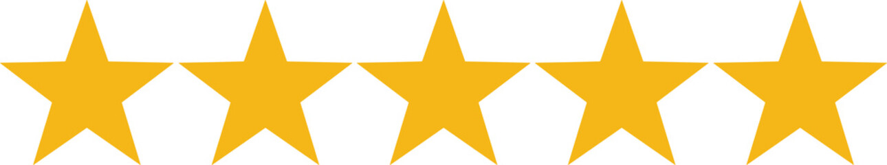 Obraz premium 5 stars on transparent background