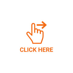 Fototapeta premium Click here arrow icon neon hand pointing isolated on transparent background