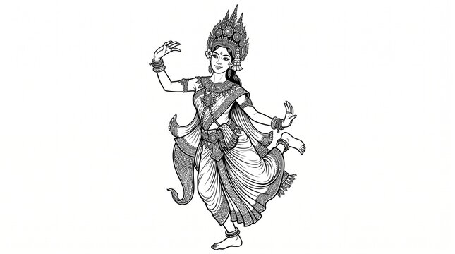 Elegant Apsara Dancer in Graceful Pose
