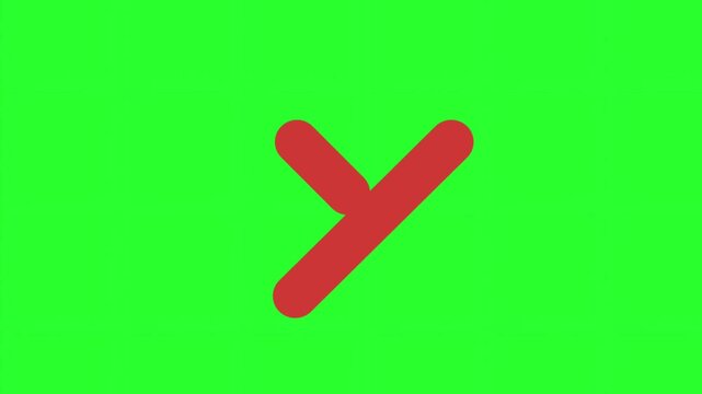 Dynamic red cross on green background.
