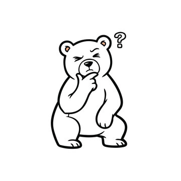 Confused bear thinking with question.