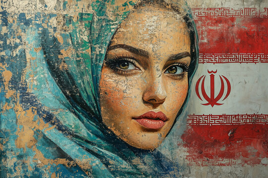 Women's Rights in Iran - Double Exposure Pop Art
