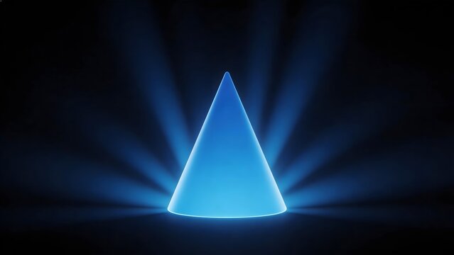 Blue glowing cone with light rays
